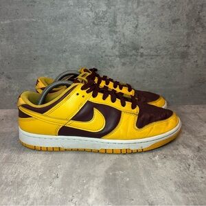 Nike Dunk Low 'Arizona State' Sneakers DD1391-702 Mens sz 9 - maroon/yellow